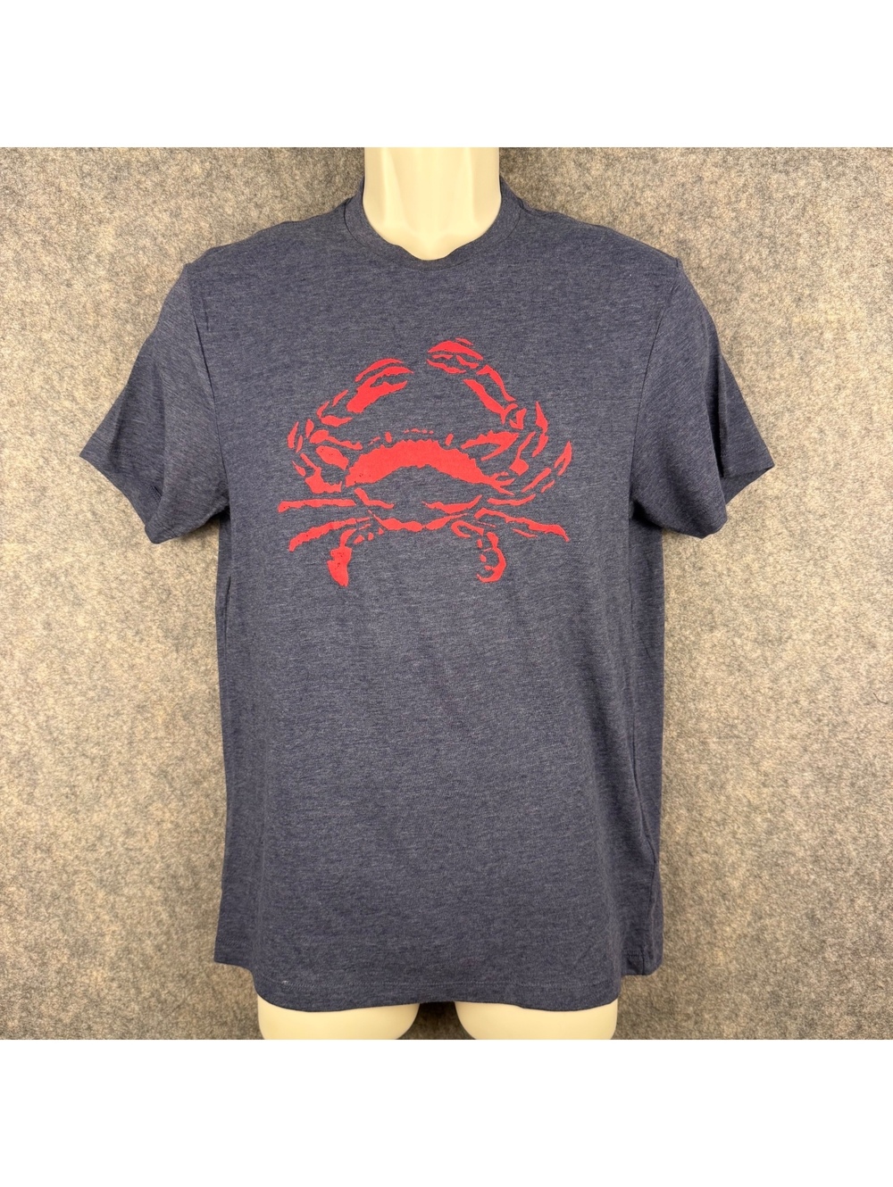 J. Crew Graphic Tee Shirt Heather Dark Blue Red Crab Men Size Small 915